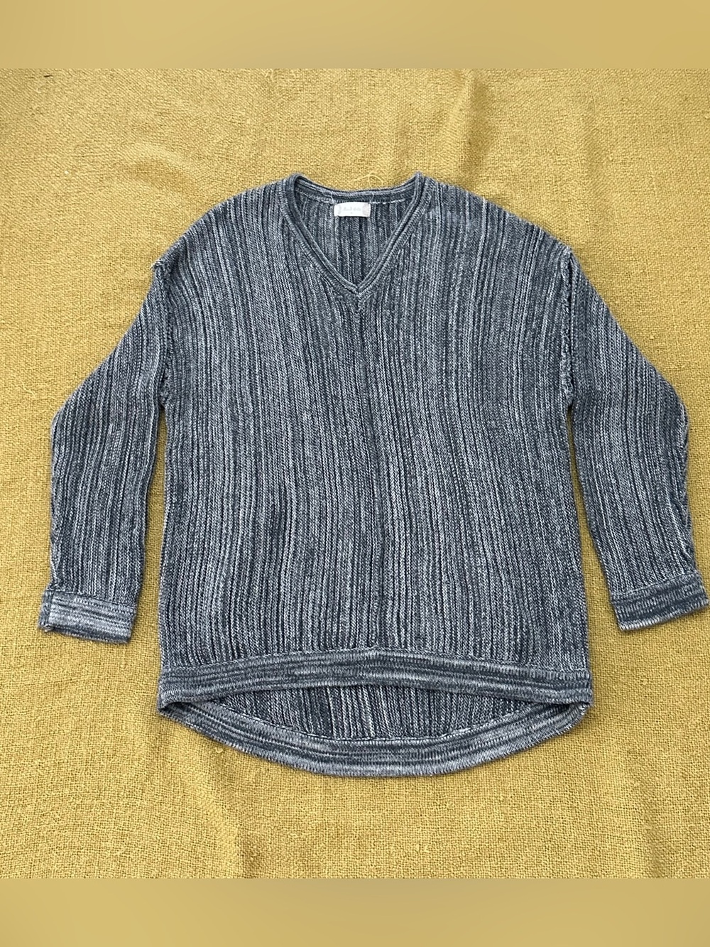 Altar’d State Ribbed V-Neck Pullover Sweater in Heather Gray